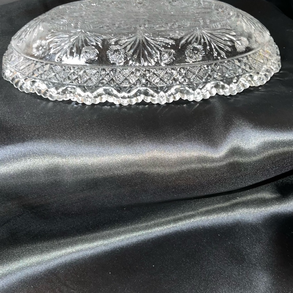 Vintage Indiana Glass Company/ EAPG Horsemint Clear Glass Oval Pickle Bowl. EUC - Picture 7 of 13